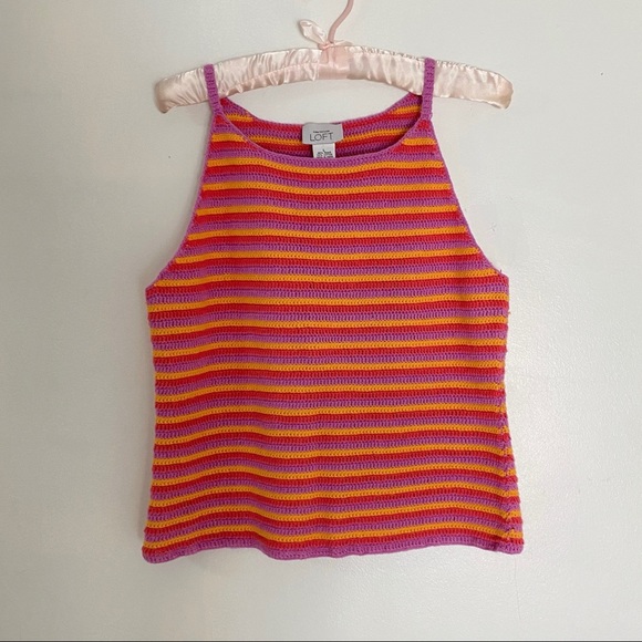 LOFT Tops - striped knitted tank top size L